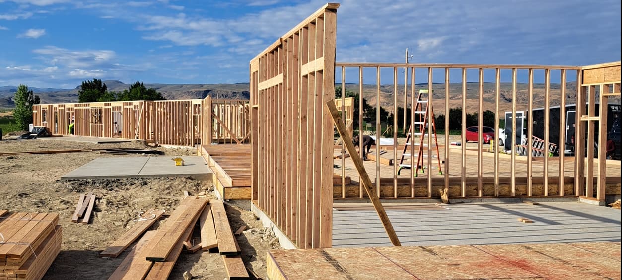 Wood framing for a custom home
